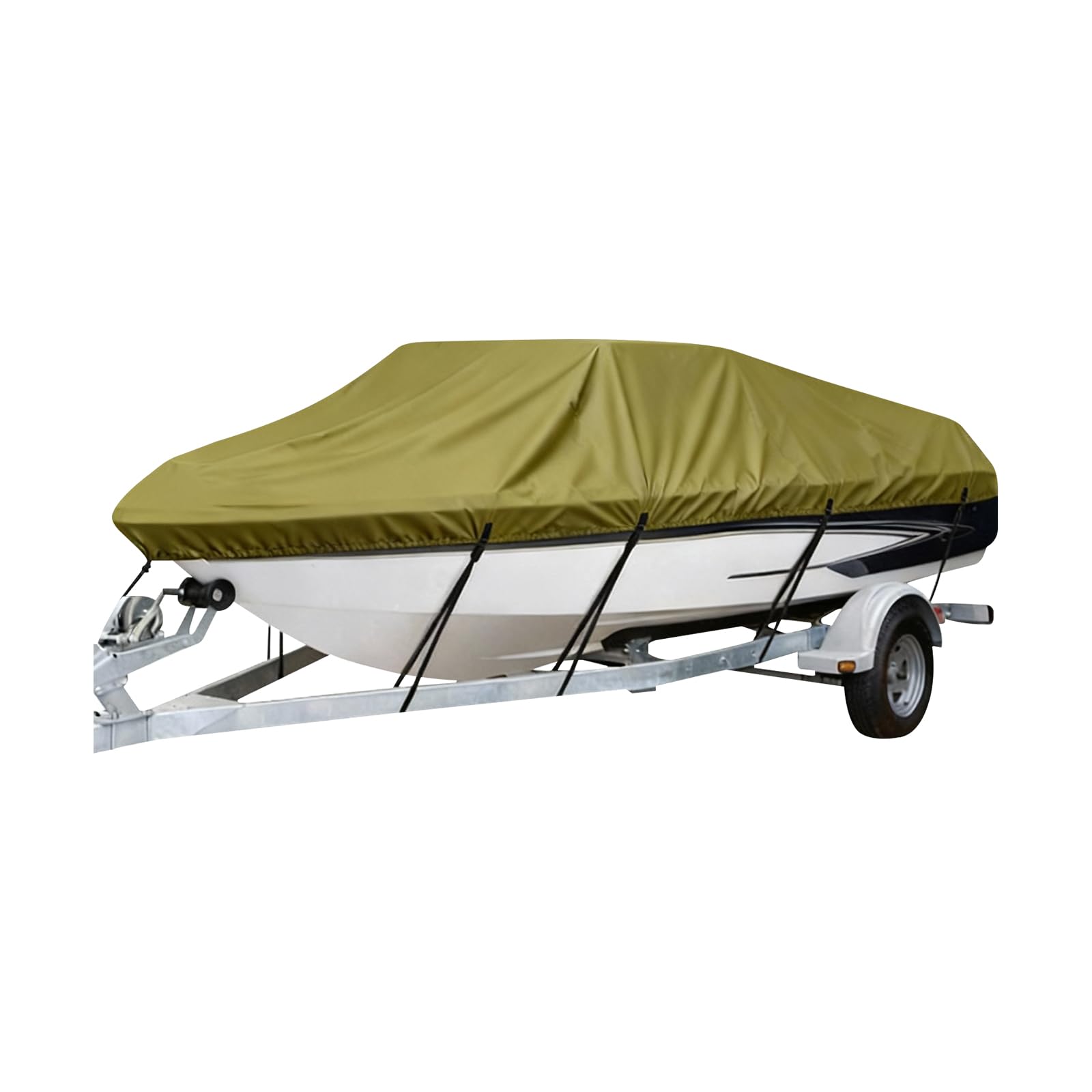 Ergocar Bootsabdeckung Für Mittelkonsolenboote 600D Oxford-Gewebe Strapazierfähige V-Rumpf-Staubschutzabdeckung Mit Aufbewahrungstasche Geeignet Für Boote Von 17 Bis 19 Fuß Und 20 Bis 22 Fuß