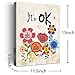 It's Ok Wall Art Canvas,Inspirational Quotes Framed Canvas Wall Art for Kids Girls Room Wall Decor,Encouragement Gifts for Girls Daughter-Flower