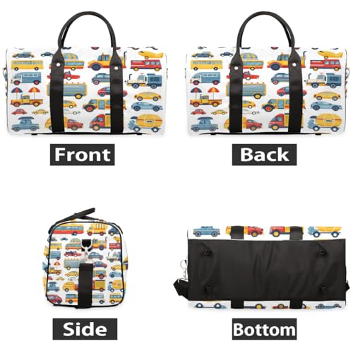 Cartoon Cars Airplanes Travel Duffel bag for Men Women Weekender Overnight Bag Gym Bag Carry On Luggage Bags for Yoga Workout Sports2