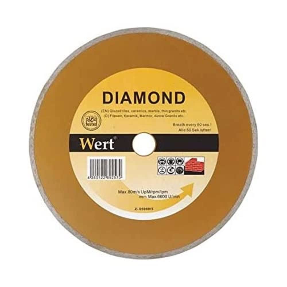 Wert W 2710/115 Seramik/Fayans Elmas Testere, Turuncu/Gri, 115Mm, Sarı