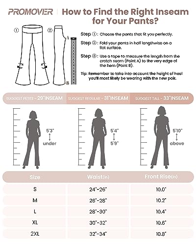 Promover Bootcut Yoga Pants For Women High Waist Dress Pants Flare Leggings Bootleg Workout Pant For Casual Work(Black-1,L) #TOP5