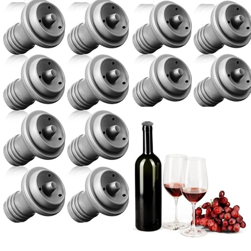 12 Piece Wine Stoppers for Wine Bottles, Reusable Bottle Sealer, Wine Stoppers Vacuum, Stoppers Bottle Silicone, Reusable Bottle Sealer, Wine Saver Vacuum Stoppers Preserve Your Wine for Longer