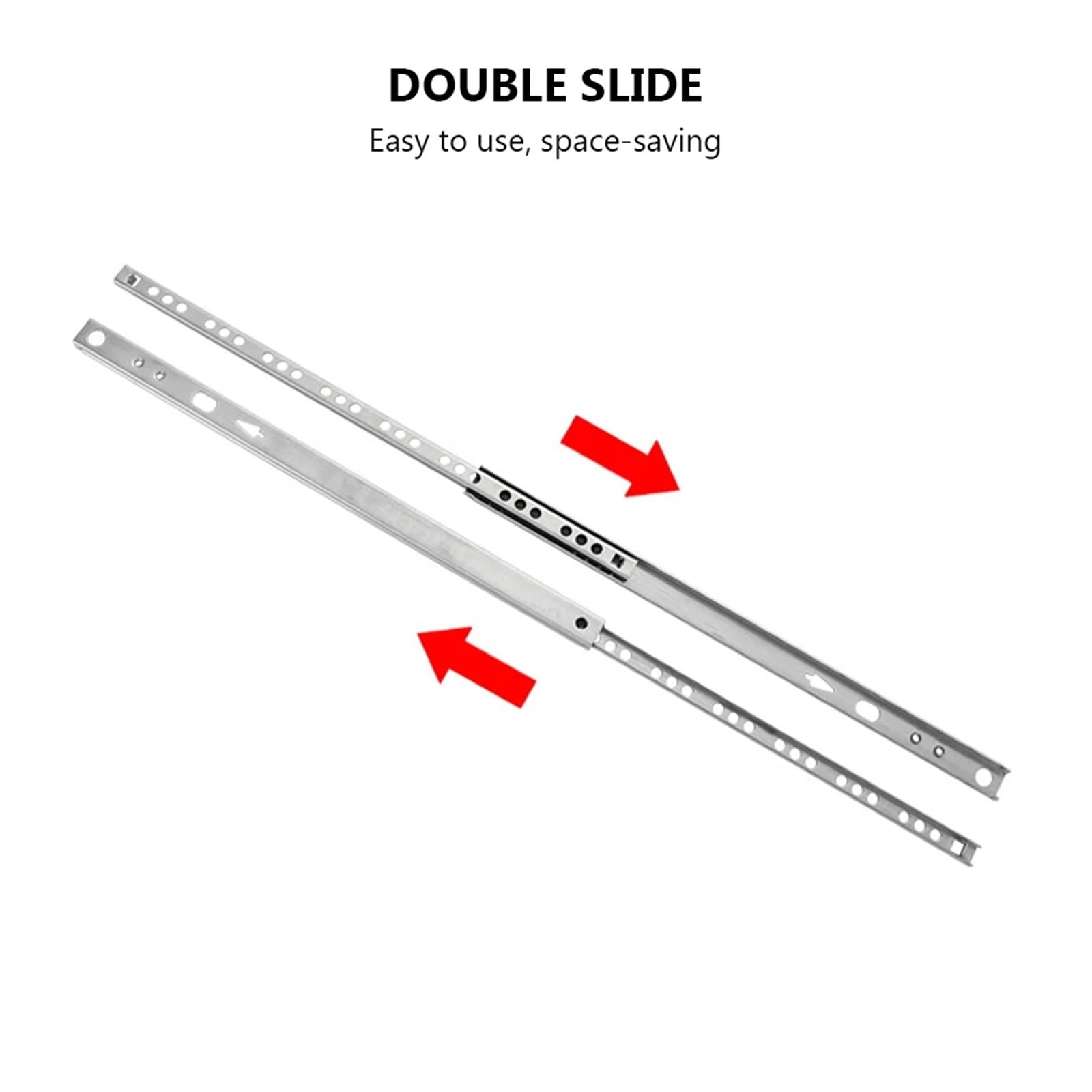 Guide per cassetti morbide nascoste, Guide for cassetti con cuscinetti a sfera in acciaio ad estrazione totale, larghezza 17 mm, 8-16 pollici, confezione da 2(450mm)