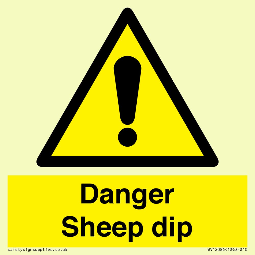 Danger Sheep dip Sign - 100x100mm - S10