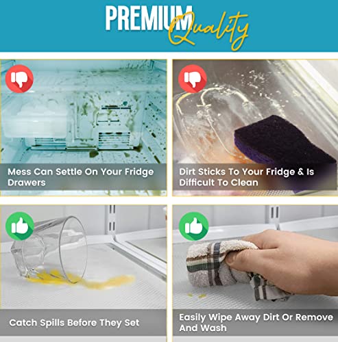 Refrigerator Liners For Shelves By Linda’s Essentials - Refrigerator Shelf Liners For Glass Shelves Protects Against Spills - Multi-Use Shelf, Drawer And Fridge Liners - Bpa Free #TOP1