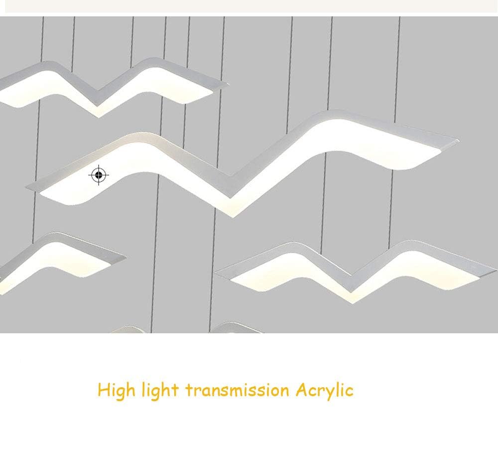 LED Pendelleuchte Esstischlamp Dimmbar Hängeleuchte Weiß Pendellampe mit Fernbedienung Modern Möwe Design Acryl Hängelampe Höhenverstellbar Innen Deckenleuchte für Esszimmer Schlafzimmer (4FLAMMIG)