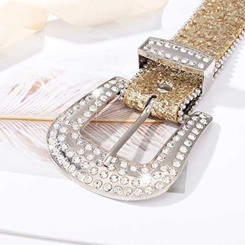 Tgirls Rhinestone Belt for Women Men Sparkly Studded Leather Belt Sequin Waist Belts Vintage Western Cowgirl Belt for Jeans3