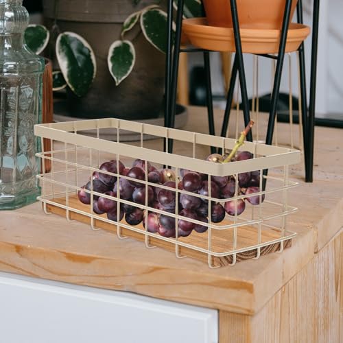 Cesta de almacenamiento de diseño elegante en hierro blanco robusto 6