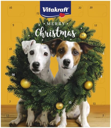 Vitakraft Adventskalender für Hunde, 2026, liebevoll zusammengestellte Auswahl leckerer Snacks, für die Vorweihnachtszeit, Hundeleckerlis, für alle Altersstufen (1x 244g)