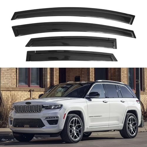 Viseira de janela IG para Jeep Grand Cherokee 2022-2024, defletor de janela de ventilação lateral de vento extra durável protetor de chuva, 2022 2023 2024