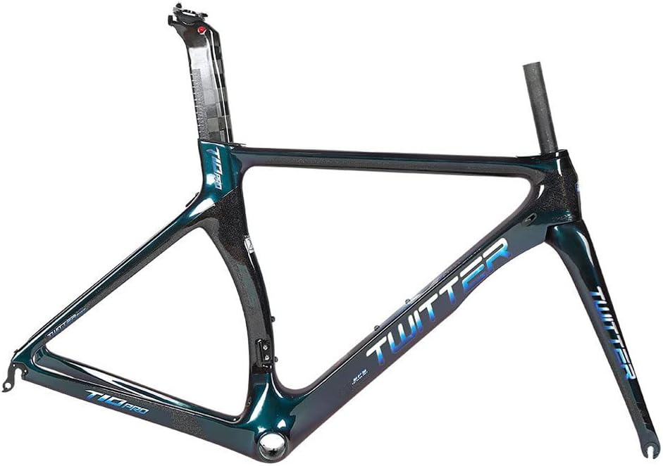 Road Bike Frameset Carbon Wind Breaking Racing Frame 46/48/50/52/54cm QR 100/130mm C Brake Frame with Fork and Headset(Red,50CM)