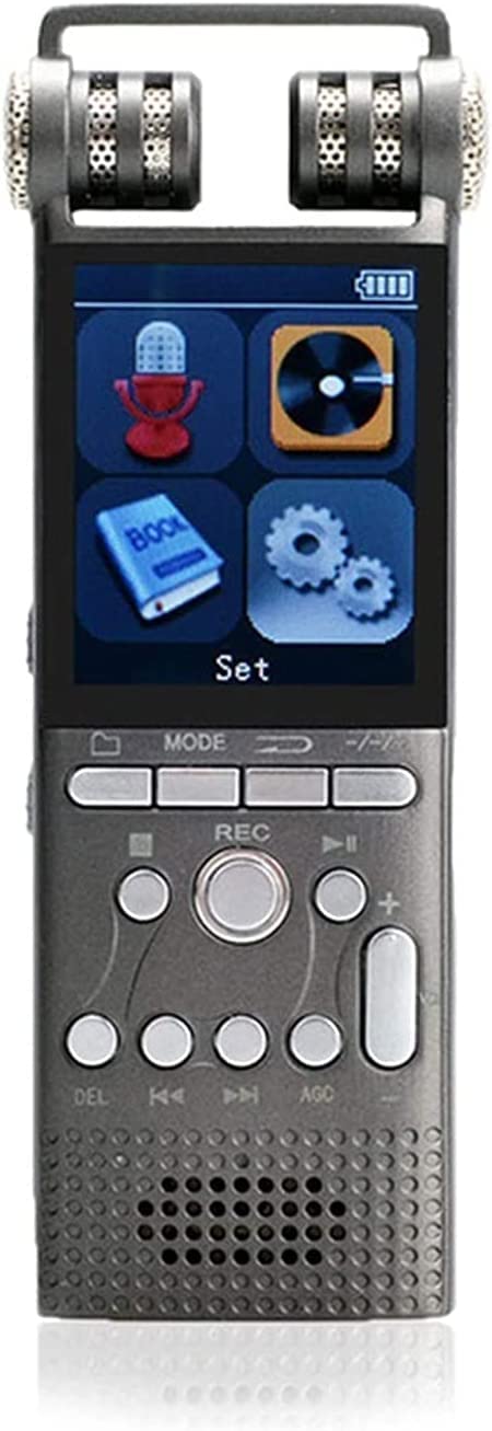 Cyfrowy dyktafon 8 GB, aktywowany głosem, z odtwarzaniem, mały magnetofon do wykładów, spotkań, wywiadów, mini rejestrator audio, ładowanie USB, MP3