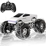 Cheffun Monster Truck Toys, 1:16 Amphibious Remote Control Car for Boys 4-7, Waterproof RC Trucks, 4WD All Terrain Off-Road RC Toys Car, Birthday Gift for Kids Boys Girls Age 5+ Years Old