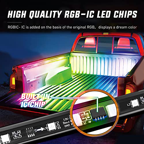 Image of Nilight Truck Bed Light Strip RGB-IC LED Bar 2PCS 60 inch Cargo Lighting | for Pickup Multi Dream Color DIY Music Synchronous with APP and RF Remote Control