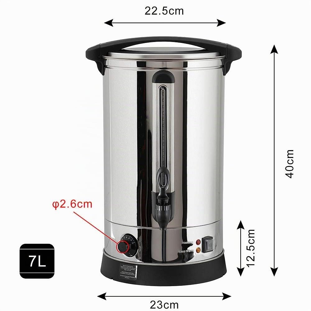 Melko Glühweinkocher Einkochautomat 7 Liter mit Zapfhahn 1500 W Edelstahl