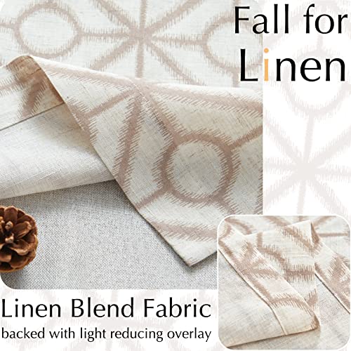 Jinchan Linen Valance Curtain Geometric Kitchen Short Curtain Blackout Valance For Windows 18 Inch Double Layer Farmhouse Country Valance For Living Room Overlay Valance Rod Pocket 1 Panel Taupe #TOP5