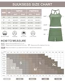 SUUKSESS Women 2 Piece Workout Sets High Waisted Tummy Control Biker Shorts Halter Padded Tank Tops Racerback Sports Bras (Sapphire, M)