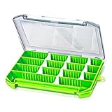 KemFish Angelbox Tacklbox Hardbaits Farbig Köderbox für Spinner Barschwobbler Blinker oder Gummifische Angelkasten für Kunstköder (Grün)
