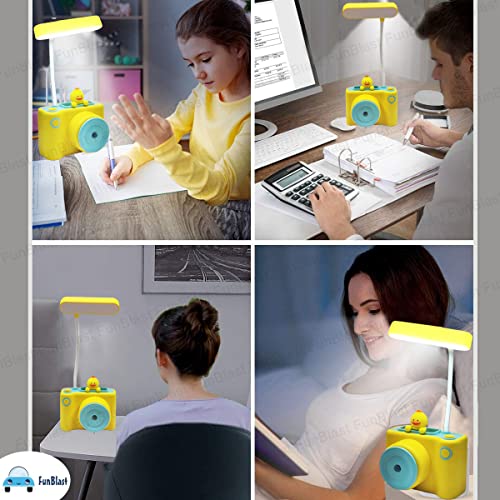 Image of FunBlast Rechargeable Desk Table Lamp- 3 in 1 Study Desk LED Lamp with Eraser, Sharpener and Pen Holder, Electric Table Lamp, Adjustable Study Desk Lamp for Study Room, Home /Office (Duck)