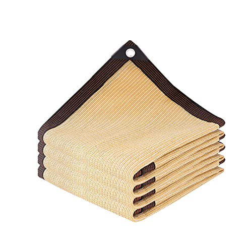 90% Sonnenschutz Sonnensegel, Schattiernetz 2x2.5m 2x3m 3x3m 3x4m 5x6m 6x8m mit Ösen Beschattungsnetz, UV-Schutz, für Außen, Garten, Teich, Pflanze, Camping Schatten Netz ( Color : Beige , Size : 3mx6