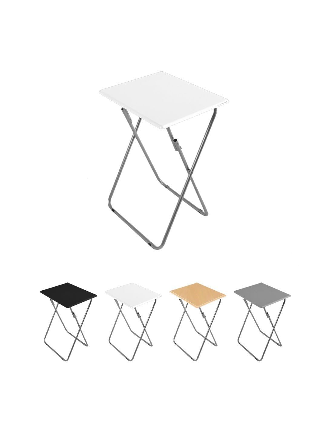 Jardin202 - Mesa Plegable Portátil Rectangular – Mesa Auxiliar Abatible 48 x 38 x 68 cm | Blanco