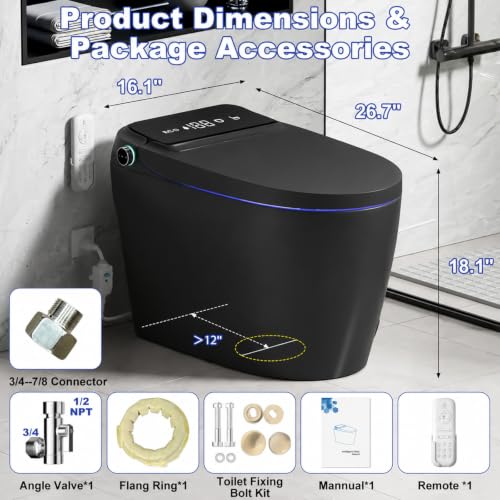 Image of LOUPUSUO Luxury Smart Toilet with Warm Water Sprayer and Dryer