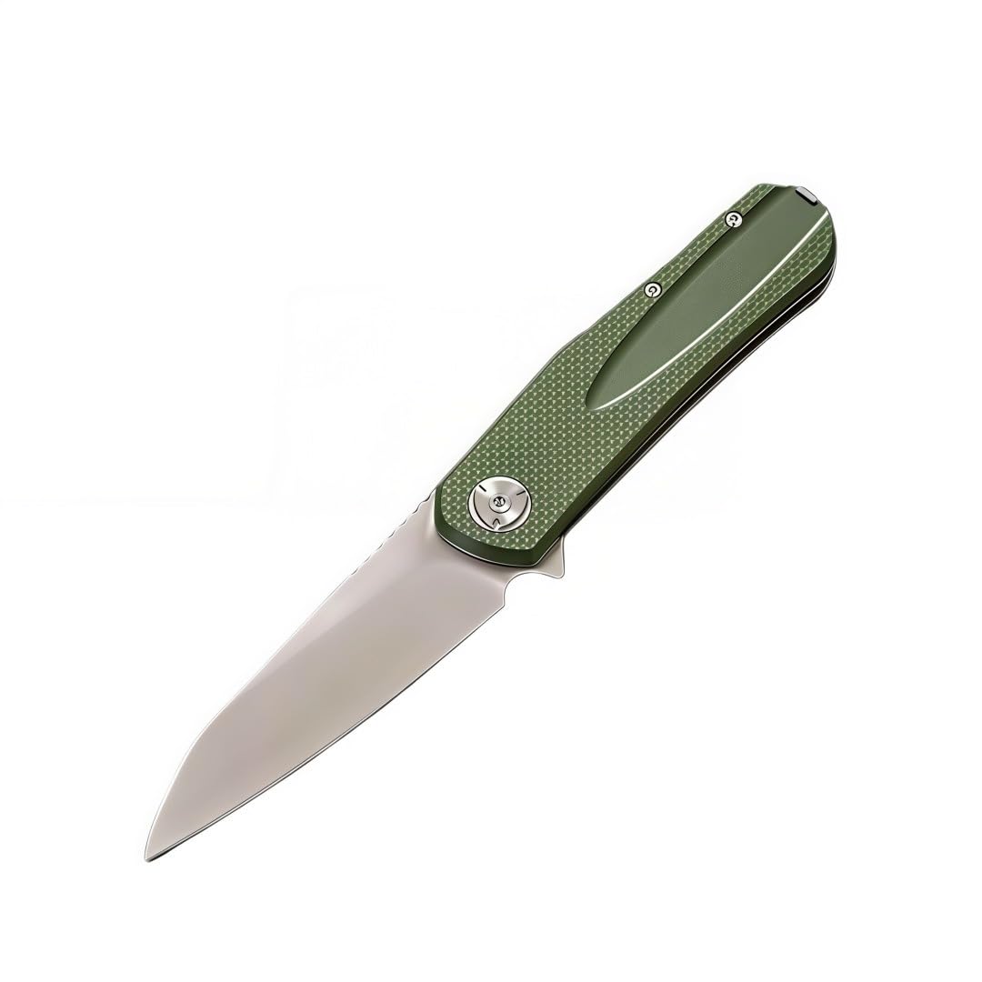 Generisch Taschenmesser 8Cr13MoV G10 Griff 18,6 cm Klappmesser leicht，Grün