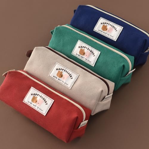 Image of Monolike Happy and Lucky Block Pen Case, Red - Pencil Pouch, Portable Pencil Bag, Pencil Case, Office Pouch case