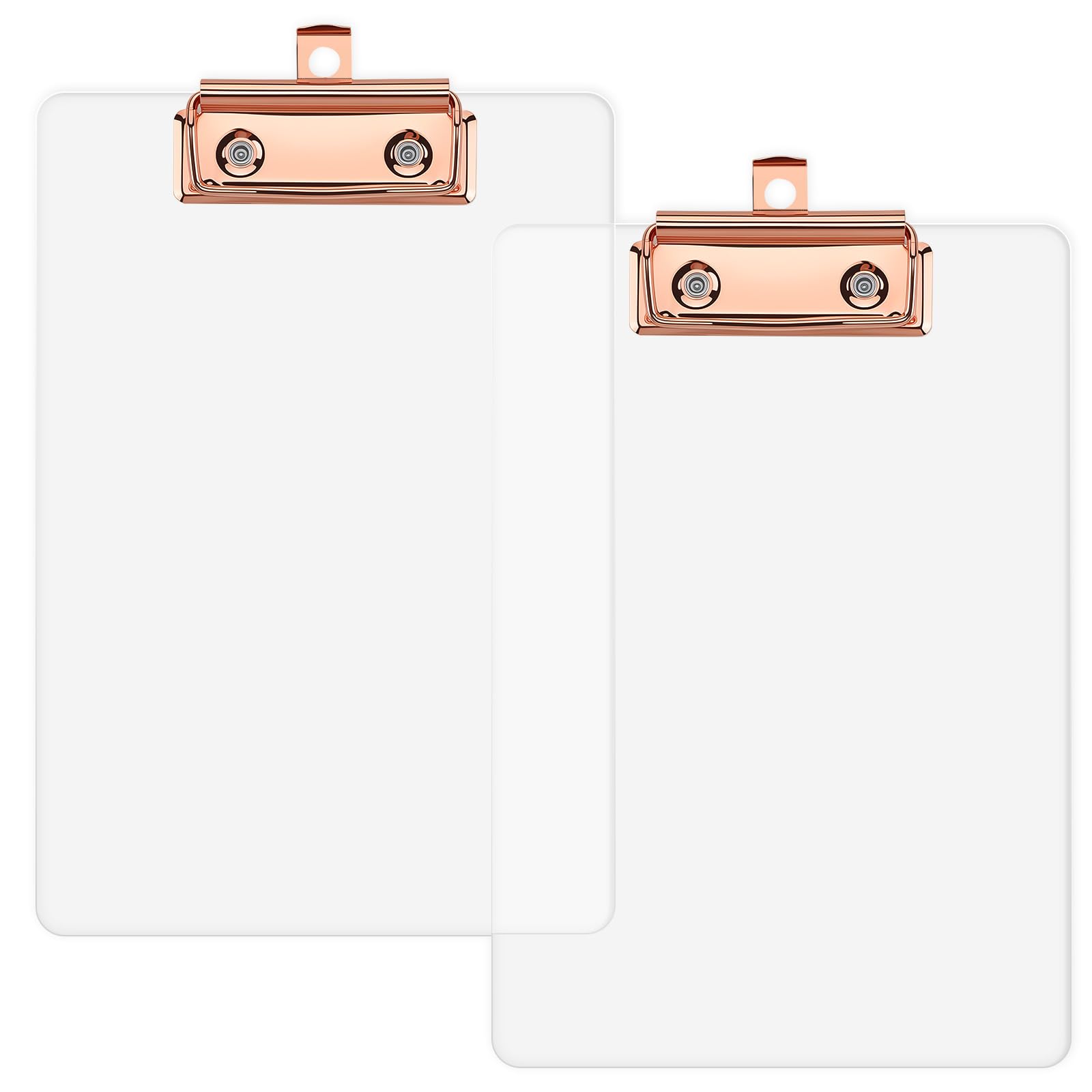 4.9x7.2in Acrylic Clipboard Fits A6 Paper, 3mm Thick 2 Pack Transparant Clip Boards with Retractable Hanging Hook, Convenient School Office Supplies Ideal for Teachers &amp; Nurse, Holds 80 Sheets