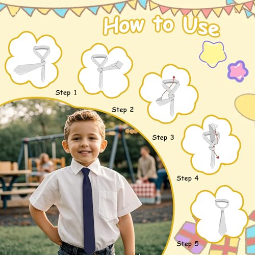 Adjustable Boys Tie Solid Color Ties for Boys Kids Necktie for School Wedding Party Graduation Banquet Celebration3