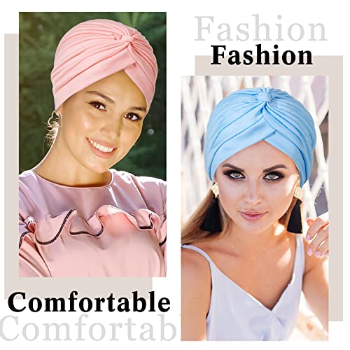Image of SATINIOR 6 Pcs Stretchy Turban Head Wraps for Women