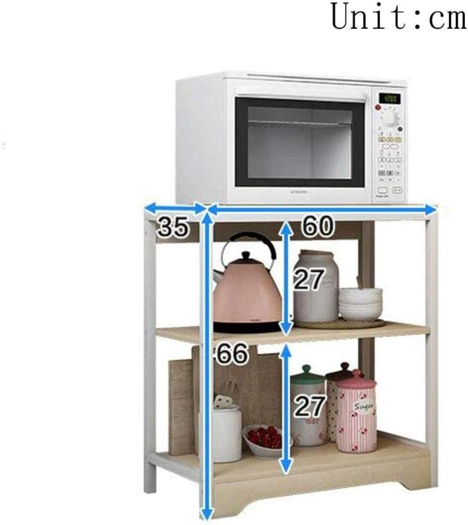 Stable Microwave Oven Rack Kitchen Supplies Multi-Functional Storage Wood Multi-Layer Stand Durable (Size : 60Cm35Cm66Cm) (60Cm35Cm101Cm) (60cm*35cm*66cm)