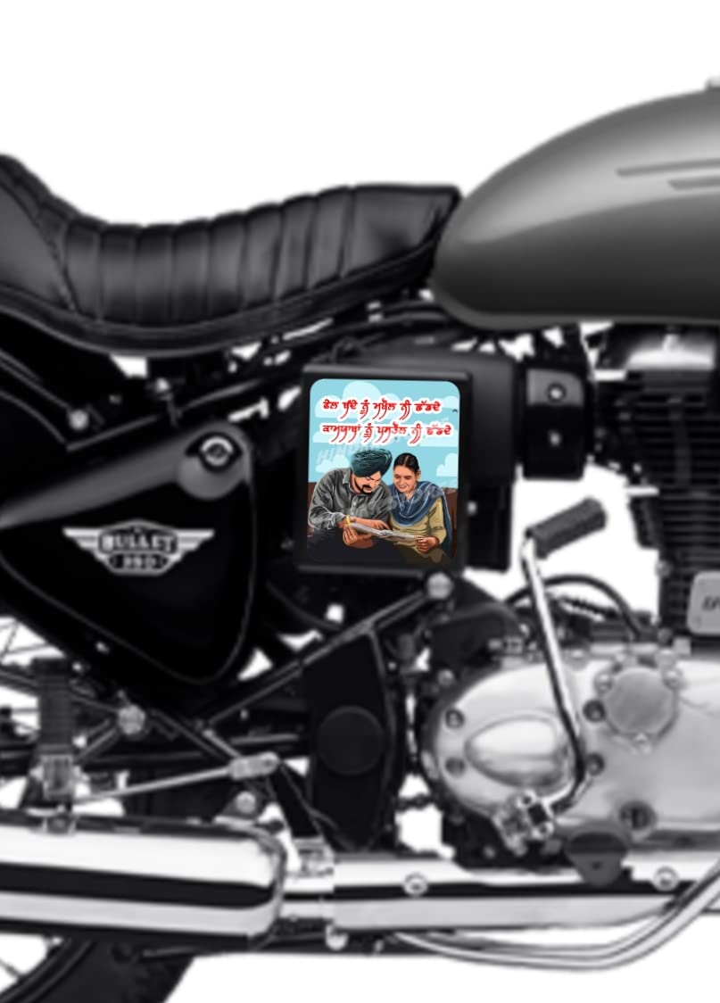 Sidhu Moose WALA Stickers for Bike Pack of 4 (4 & 5 inch) | Sidhu MOOSEWALA Stickers for Motorcycle| Printed Design Water-Resistant Sticker for Home Office Car & Bike