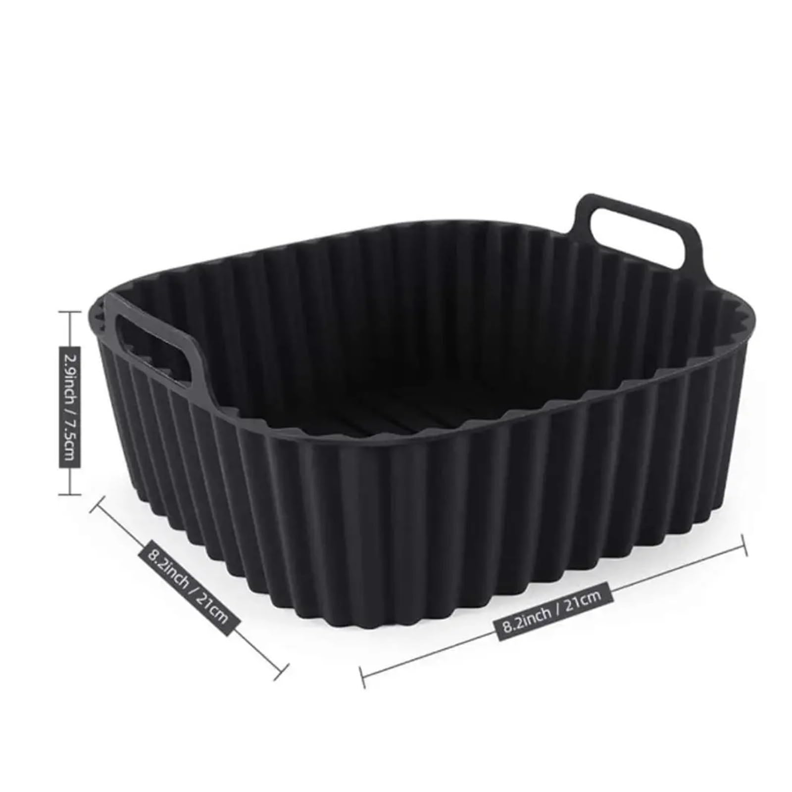 Genérico Bandeja for Hornear de Silicona de 3 Piezas for freidora de Aire | Antiadherente, reutilizable, 3 piezas, multiusos