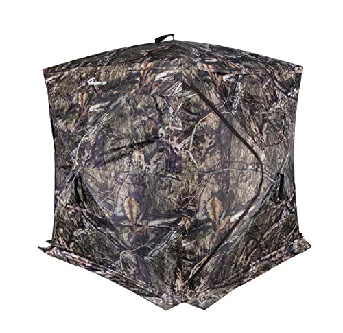 Ameristep Fieldview 3 Durable One-Way View See-Through Mesh Hub Style Hunting Ground Blind | 3 Hunters Concealment | Mossy Oak Dna Camo #TOP3
