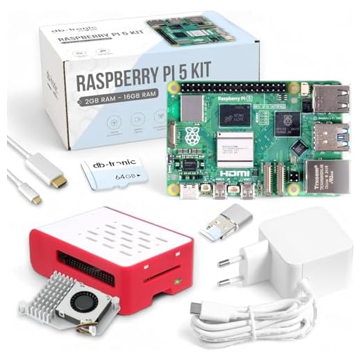 Raspberry Pi 5 2 GB Cooler Kit | 64 GB Edition | Alimentatore Ufficiale 27 W | Alloggiamento Airflow | Active Cooler | Cavo Micro HDMI 1 m