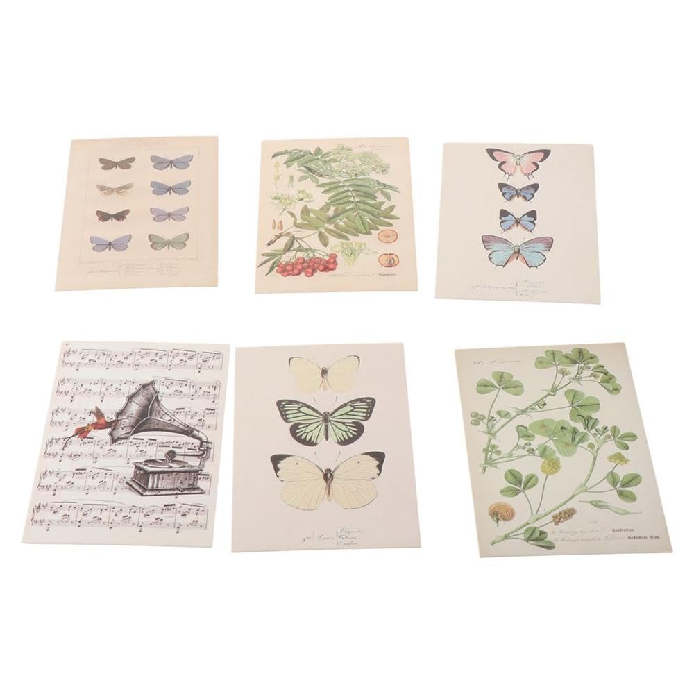 allcoupon 30Pcs Vintage Postcards for Mailing, Butterfly Flower Post Cards Set Wall Decor Gift, for Friends,Family, 4x6 Inch