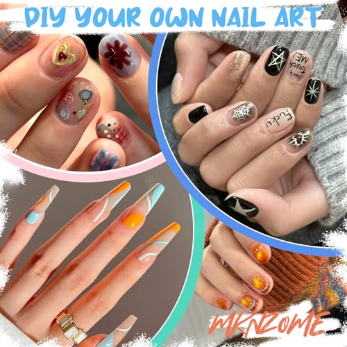 Image of 12 Color Nail Art Pens for Painting Nails, 0.7 MM Nail Polish Pens Drawing Point Liner Acrylic Painted Pen Kit, Waterproof Quick-drying for DIY Design Manicure Tools Christmas