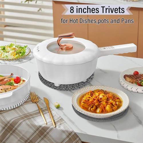 Image of Tidponra 8 inch Trivets Set for Hot Dishes, 4 Heat Resistant Pot Holders Kitchen Counter, Table, Home Essentials, Anti Stain Hot Pads Plate Mats for Hot pots and Pans