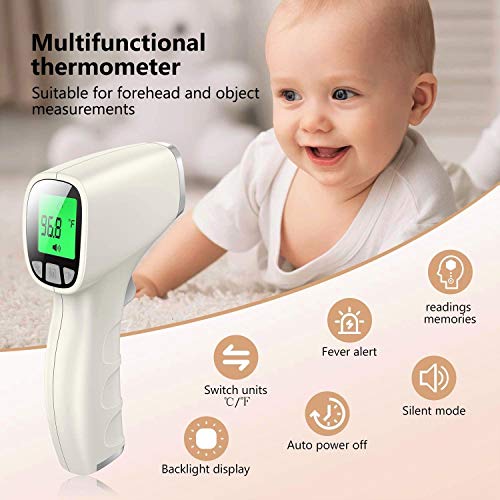Jumper Non-Contact Infrared Thermometer, with Digital Readings in °C / °F, Fever Alert, Mute Function, Backlit LCD Screen& 20 Readings Stored - Thumbnail 2