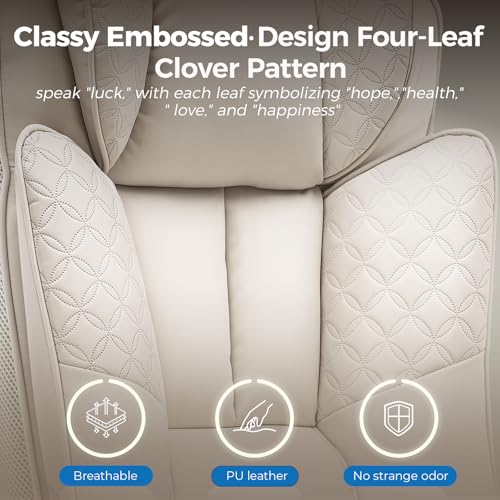 Image of GTPLAYER Big and Tall Office Chair, Wide Ergonomic Gaming Chair with Deluxe Embossing Designed Leather with Foot Rest,150Reclining Adjustable Soft Armrests Pocket Spring Back Support and Pillow