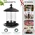 Gbekery Metal Bird Feeders for Outdoors Hanging, Weather Resistant Wild Bird Feeder with 360 Degree Feeding Tray, Black