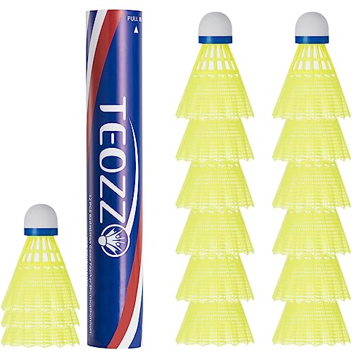 Teozzo Badminton Birdies Shuttlecocks Nylon Pack Of 12 Stable And Sturdy High Speed Shuttles For Indoor And Outdoor Training Sports #TOP27