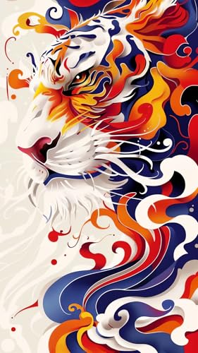 ARTGOTO Pintar por Numeros Adultos Grandes,40x70cm Cuadros para Pintar Pintura por Numeros Adultos Animales Tigre A,Paint by Numbers Adult para Decoración de Paredes(Sin Marco)
