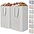 Lifewit 2 Pack Laundry Hamper Large Collapsible Laundry Baskets, Freestanding Waterproof Clothes Hamper with Easy Carry Handles in Laundry Room Bedroom Bathroom College Dorm for Adults, Grey, 2 x 80L