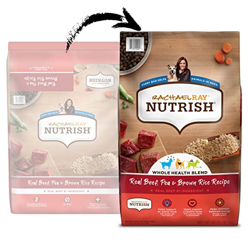 Rachael Ray Nutrish Premium Natural Dry Dog Food, Real Beef, Pea, & Brown Rice Recipe, 40 Pounds (Packaging May Vary)