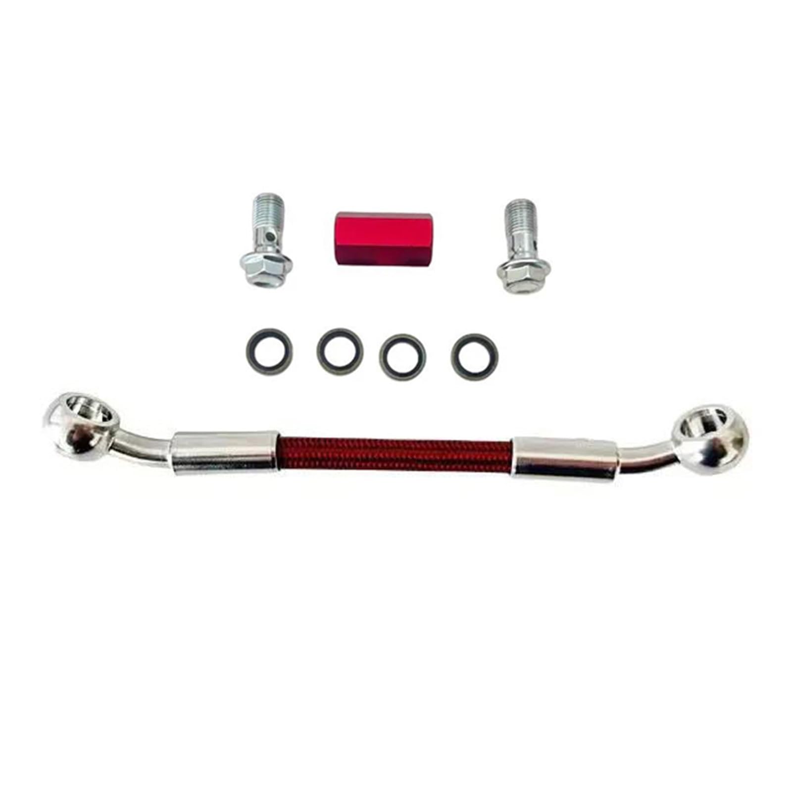 Hydraulic Brake Hose Motorcycle Accessories 28°-28° Oil Pipe Hydraulic Clutch Brake Line Hose Connecting Rod 2 Way Adapter Screw M10 AN3(300cm)