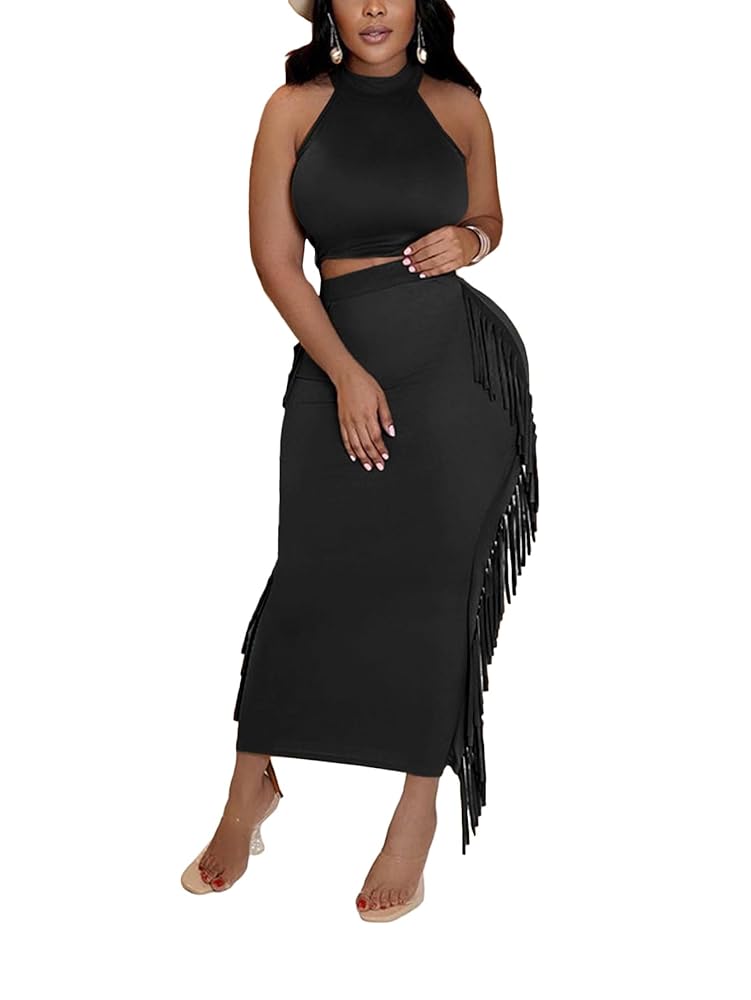 【2】Acka off shoulder fringe dress Figure Form Bandage One Shoulder Fringe Mini Knit Dress