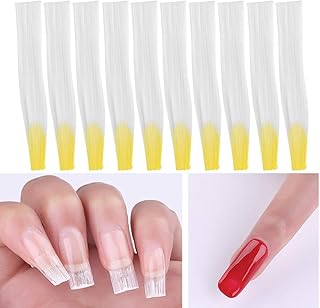 Fibra de vidro para unhas, ajuste à vontade, não tóxico e não irritante, artesanato requintado não deforma fibra de vidro arte em unhas, para salão de beleza em casa (amarelo)
