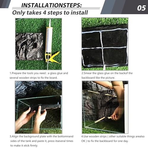Image of 17.7x11.8in Rock Terrarium Background,3D Reptile Tank Background Board,Amphibian Stereo Backdrop Wall,Lizard Snake Gecko Spider Fish pet silo Background Decorative Panel(Paleyellow)